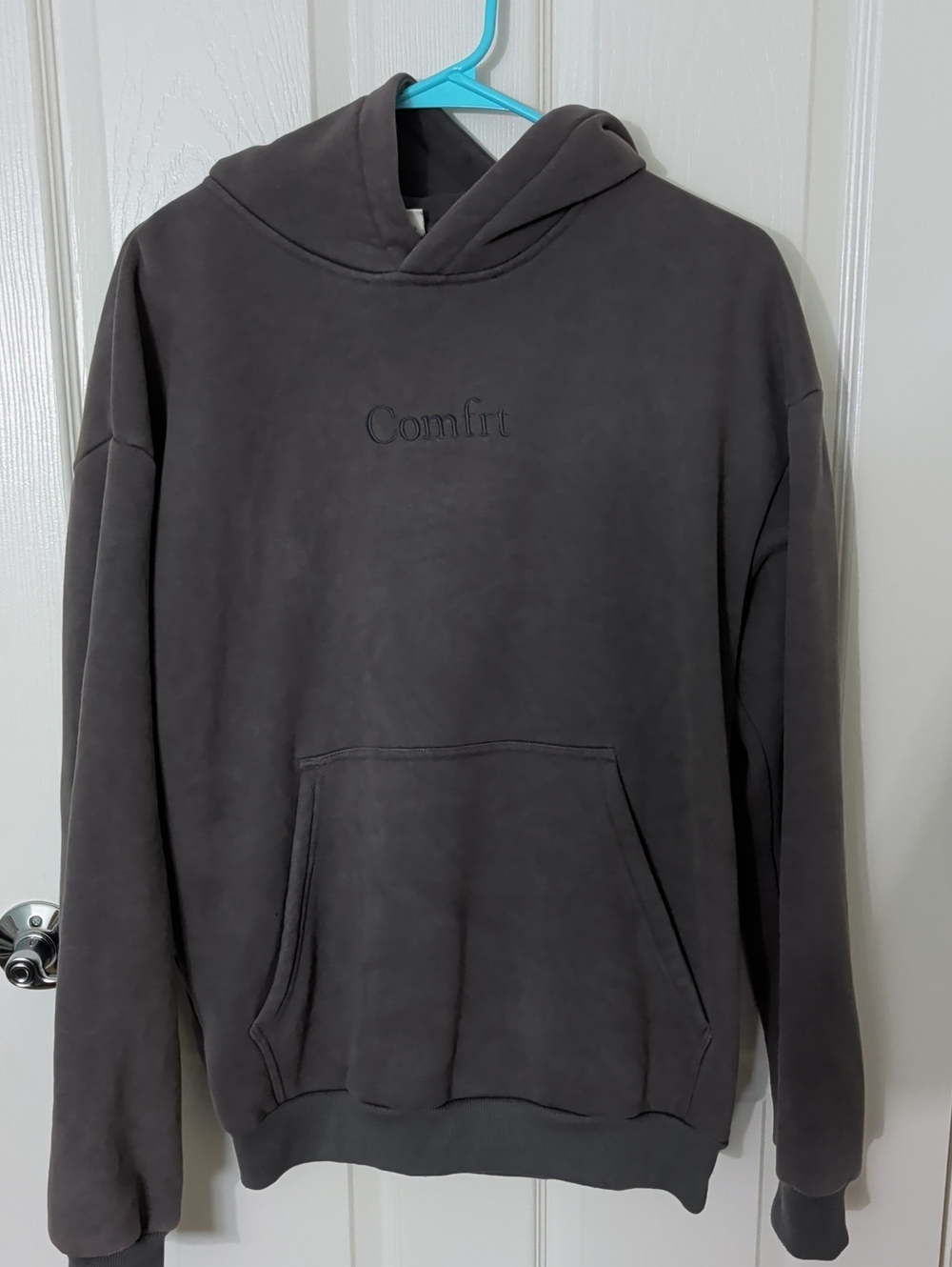 Comfort Embroidered Charcoal Hoodie - Unisex